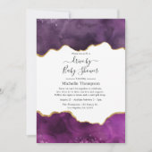 Invitation Lecteur d'agate violet et or par douche (Devant)