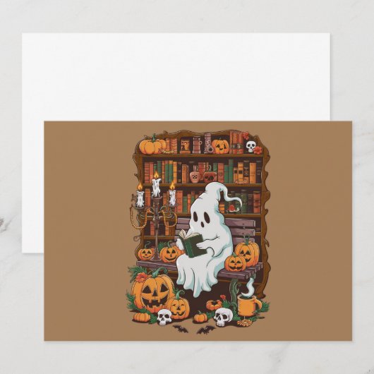 Invitation Lecteur de livre fantôme Lecture Lecteur de cadeau (Devant / Derrière)