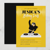 Invitation Lecteur de musique jaune dj (Devant / Derrière)