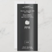 Invitation Lecteur de musique MP3 noir pour anniversaire (Dos)