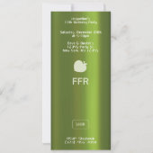 Invitation Lecteur de musique MP3 vert pour anniversaire (Dos)