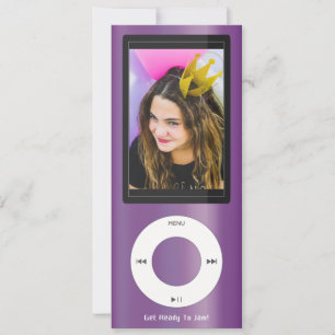 Invitation Lecteur de musique MP3 Violet Anniversaire