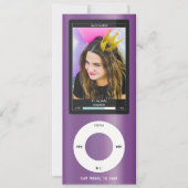 Invitation Lecteur de musique MP3 Violet II pour anniversaire (Devant)