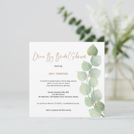 Invitation Lecteur De Script De Branche Eucalyptus Par Fête d (Debout devant)