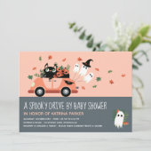 Invitation Lecteur Éffrayant Halloween Par Baby shower Blush (Debout devant)