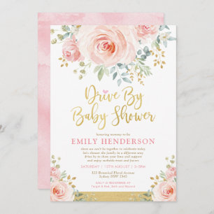 Invitation Lecteur floral Blush Gold par mise en quarantaine 