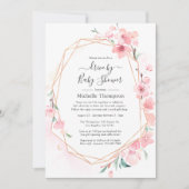 Invitation Lecteur Géométrique En Fleur De Cerisier Rose Par  (Devant)