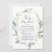 Invitation Lecteur Géométrique Eucalyptus Par Douche (Devant)