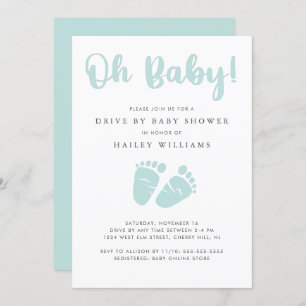 Invitation Lecteur par Baby shower Oh Baby Baby Feet Mint