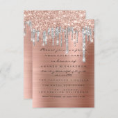 Invitation Lecteurs Argent Rose Sweet 16e Mariage (Devant / Derrière)