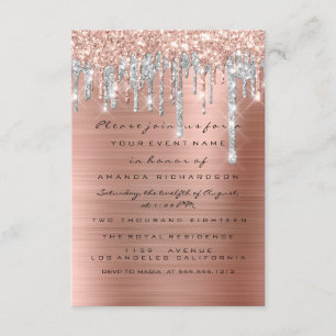 Invitation Lecteurs Argent Rose Sweet 16e Mariage