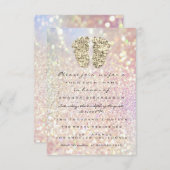 Invitation Lecteurs Baby shower Parties scintillant Pieds Ros (Devant / Derrière)
