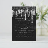 Invitation Lecteurs d'argent Black Bridal Sweet 16e Mariage (Debout devant)