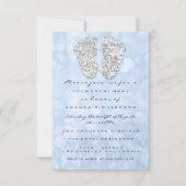 Invitation Lecteurs d'argent Blue Baby Boy Douche Pieds (Devant)