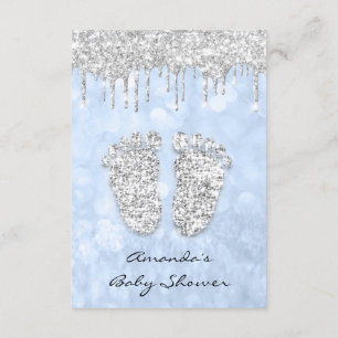 Invitation Lecteurs d'argent Blue Baby Boy Douche Pieds