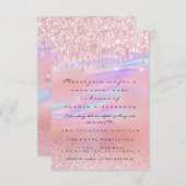 Invitation Lecteurs de Parties scintillant bleus Rose Baby sh (Devant / Derrière)