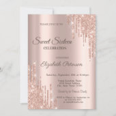 Invitation Lecteurs de Parties scintillant Cool moderne Rose (Devant)