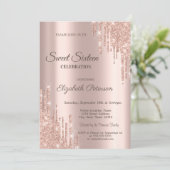 Invitation Lecteurs de Parties scintillant Cool moderne Rose (Debout devant)