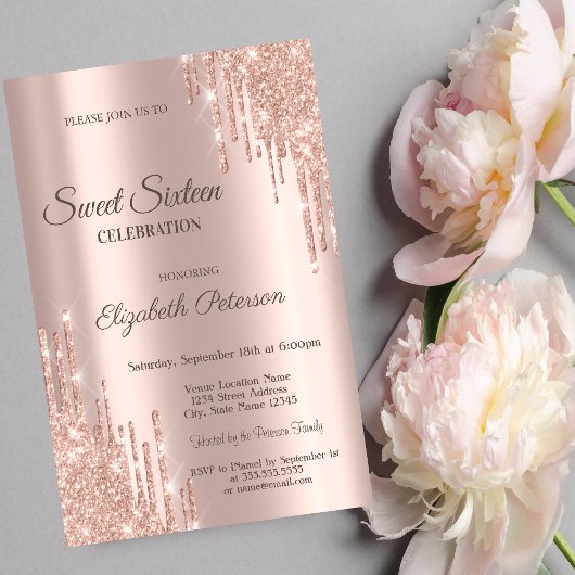 Invitation Lecteurs de Parties scintillant Cool moderne Rose