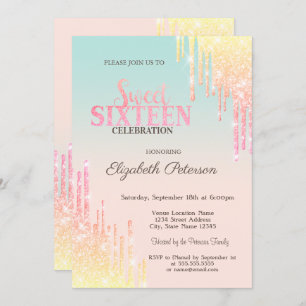 Invitation Lecteurs de Parties scintillant cool Ombre Sweet 1