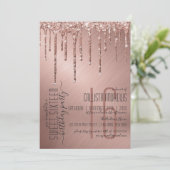 Invitation Lecteurs de Parties scintillant en or Rose brillan (Debout devant)