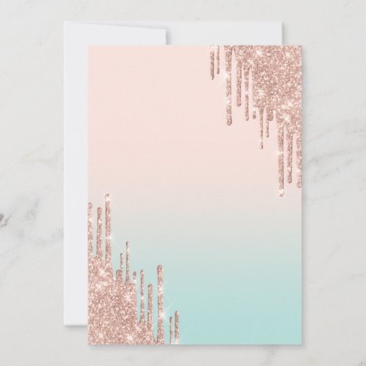 Invitation Lecteurs de Parties scintillant moderne Rose Or Om (Dos)