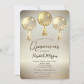 Invitation Lecteurs de Parties scintillant Or de luxe Balloon (Devant)
