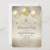 Invitation Lecteurs de Parties scintillant Or de luxe Retrait (Devant)