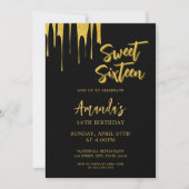 Invitation Lecteurs de Parties scintillant Or de luxe Sweet 1 (Devant)