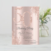 Invitation Lecteurs de Parties scintillant or Rose de luxe 50 (Debout devant)