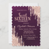 Invitation Lecteurs de Parties scintillant or Rose moderne Bu (Devant)