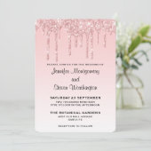Invitation Lecteurs de Parties scintillant rose Mariage moder (Debout devant)