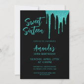 Invitation Lecteurs de Parties scintillant Turquoise moderne (Devant)