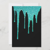 Invitation Lecteurs de Parties scintillant Turquoise moderne (Dos)