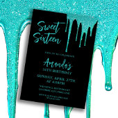 Invitation Lecteurs de Parties scintillant Turquoise moderne
