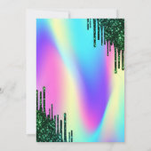 Invitation Lecteurs de Parties scintillant verte Holographiqu (Dos)