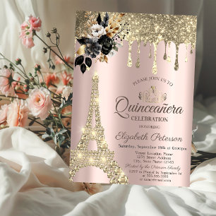 Invitation Lecteurs d'or Tour Eiffel Rose noir