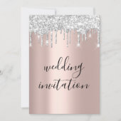 Invitation Lecteurs gris argent noir blanc Rose Mariage or (Devant)
