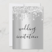 Invitation Lecteurs gris argenté noir blanc Mariage (Devant)