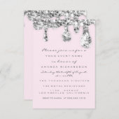 Invitation Lecteurs gris rose argent Parties scintillant nupt (Devant / Derrière)