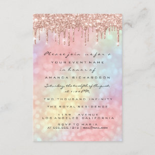 Invitation Lecteurs holographiques du 16e Mariage Rose