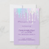 Invitation Lecteurs holographiques Unicorn Mermaid Sweet 16th (Devant)