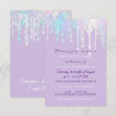 Invitation Lecteurs holographiques Unicorn Mermaid Sweet 16th (Devant / Derrière)