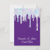 Invitation Lecteurs holographiques Unicorn rose pourpre doux (Dos)