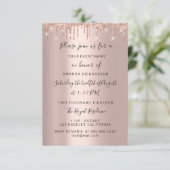 Invitation Lecteurs modernes Rose Gold Bridal Mariage Spark G (Debout devant)