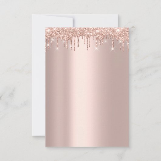 Invitation Lecteurs modernes Rose Gold Bridal Mariage Spark G (Dos)