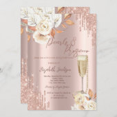 Invitation Lecteurs Perles Prosecco Boho Fête des mariées Ros (Devant / Derrière)