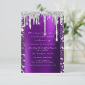 Invitation Lecteurs Royal Purple Fête des mariées Sweet 16e (Debout devant)