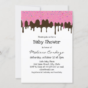 Invitation Lecteurs simples de fraises au chocolat - Baby sho