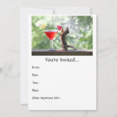 Invitation L'écureuil boit un cocktail à l'heure heureuse (Devant)